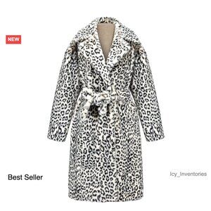 Reversible Faux Fur Trench Coat Winter Oversized Elegant Chic Statement Jacket